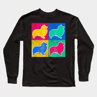 Shetland Sheepdog Pop Art Long Sleeve T-Shirt